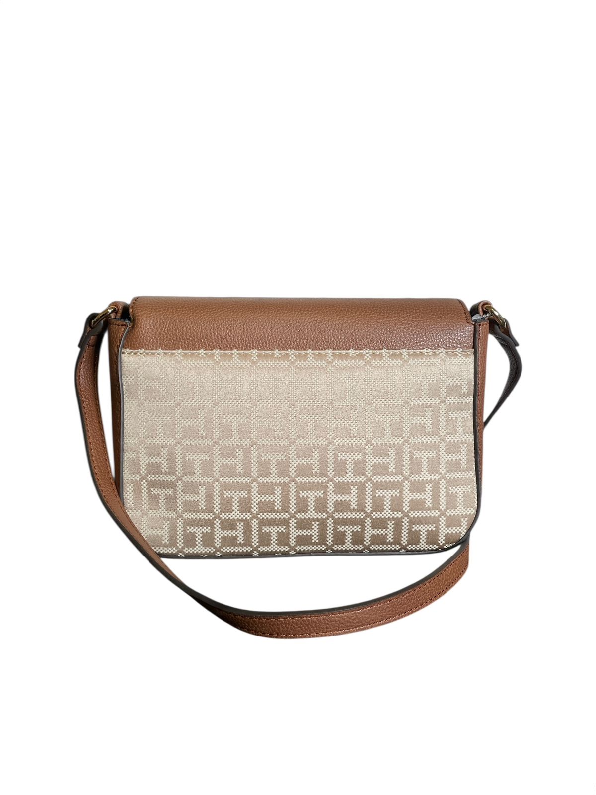 Bolsa Crossbody Tommy Hilfiger Café con Monograma Beige