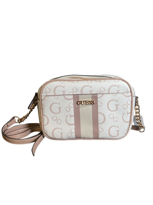 Crossbody GUESS Blanca con Detalles Rosa