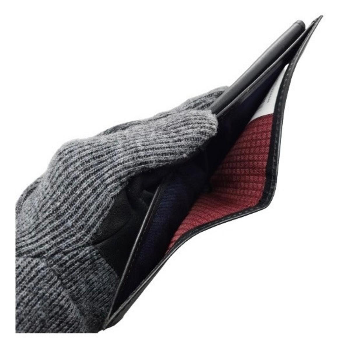 Cartera Tommy Hilfiger cafe de piel para hombre