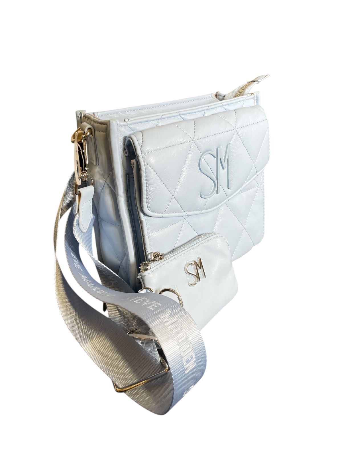 Crossbody Acolchada Azul Cielo SM con Monedero