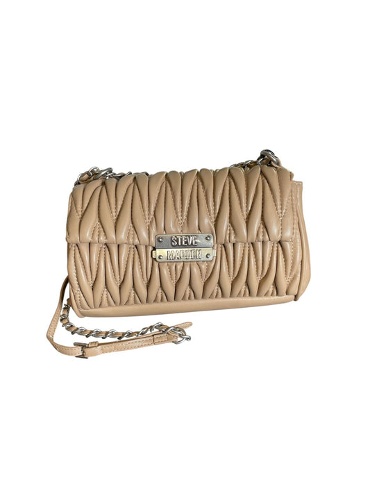 Bolsa Crossbody Steve Madden Acolchada Beige con Cadena